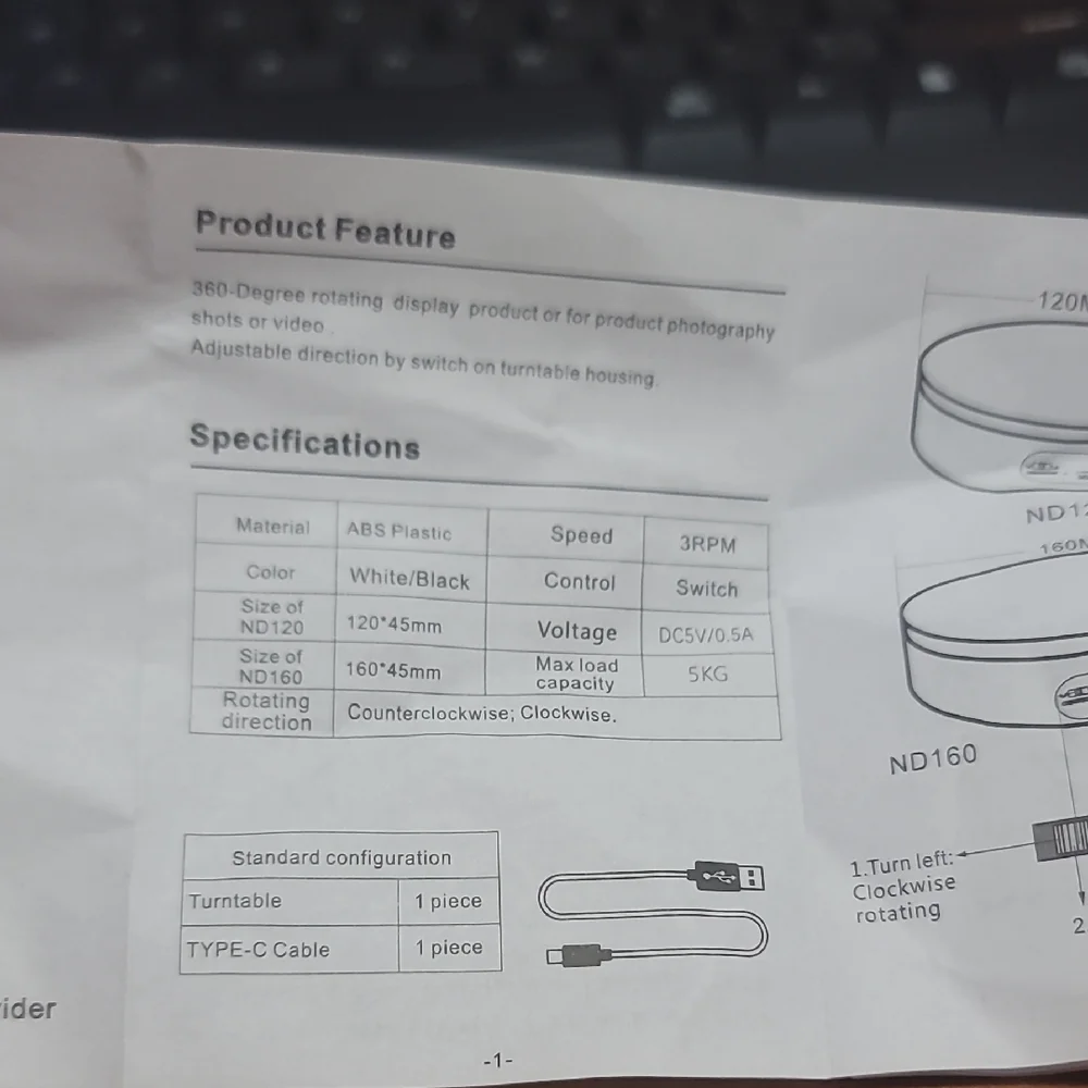 Sleek Black Rotating Display Stand